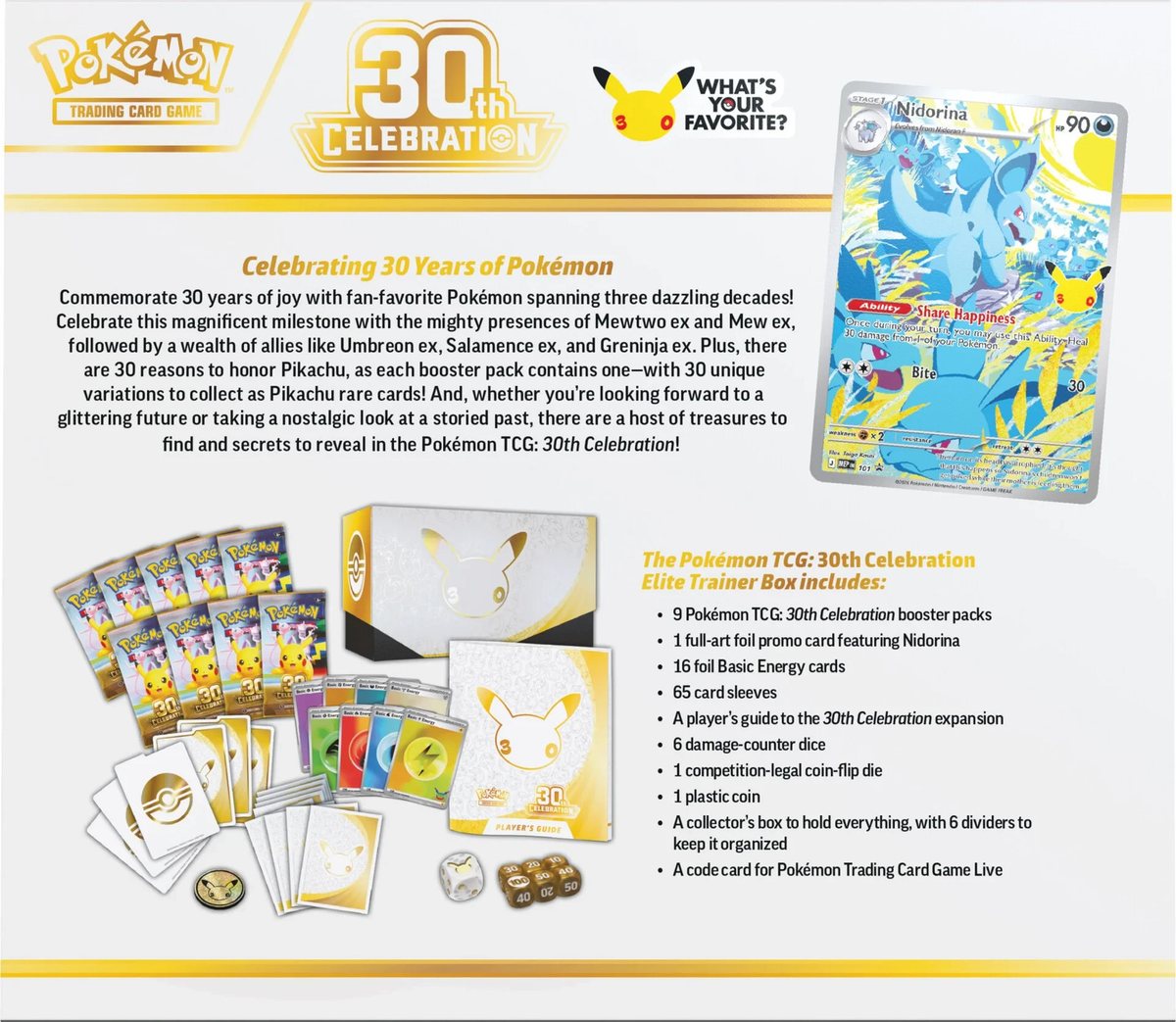 Pokemon 30th Celebration Elite Trainer Box (ETB) - New & Sealed – Photo 2
